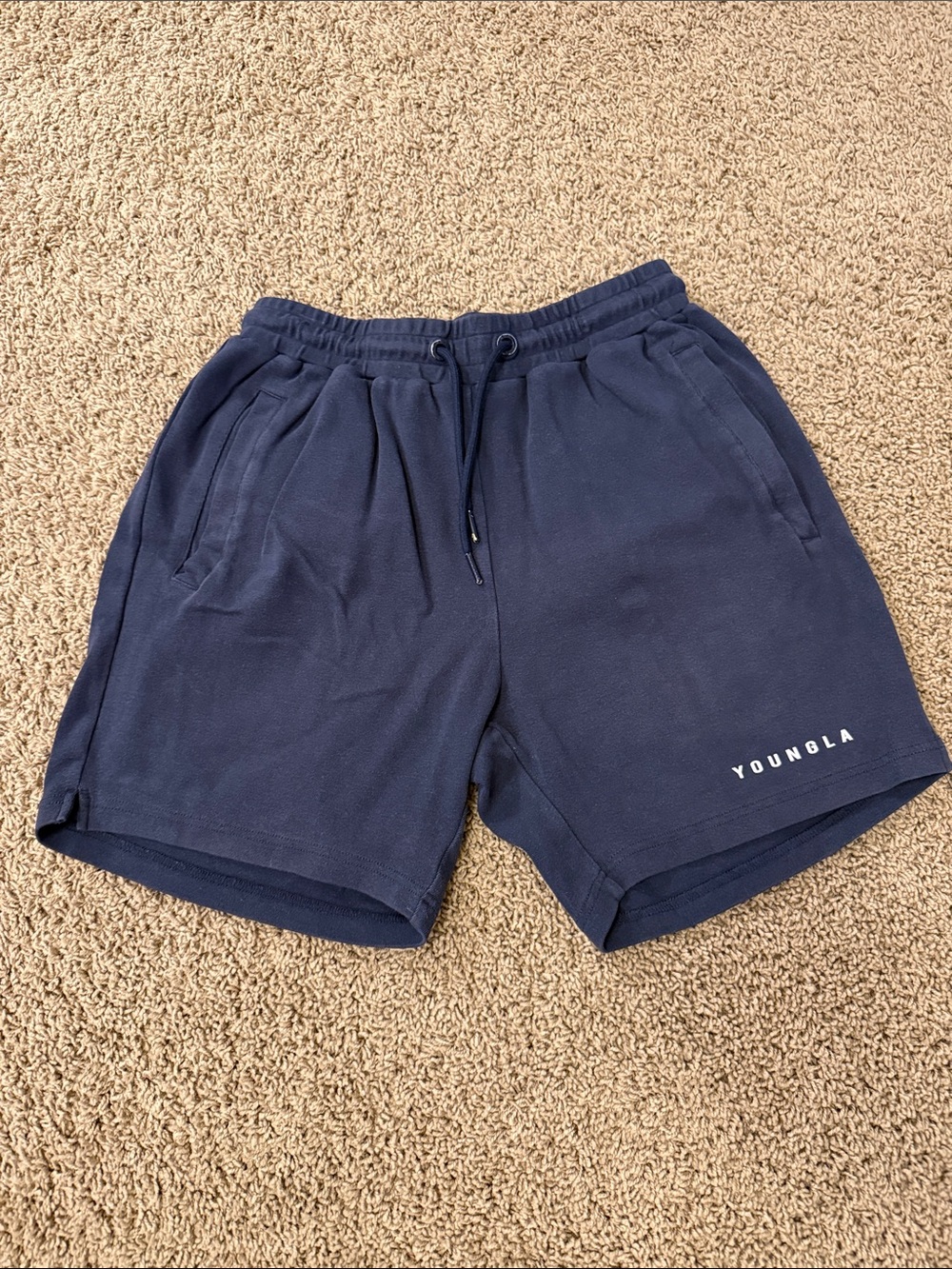 YoungLA Navy Drawstring Athletic Shorts